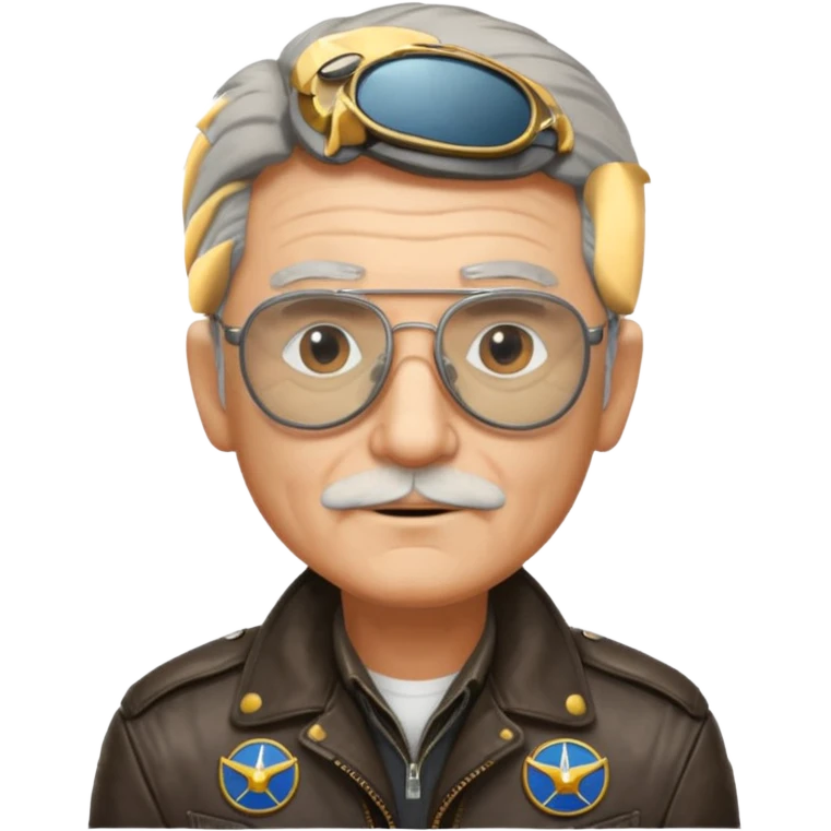 an old civil pilot without mustache emoji