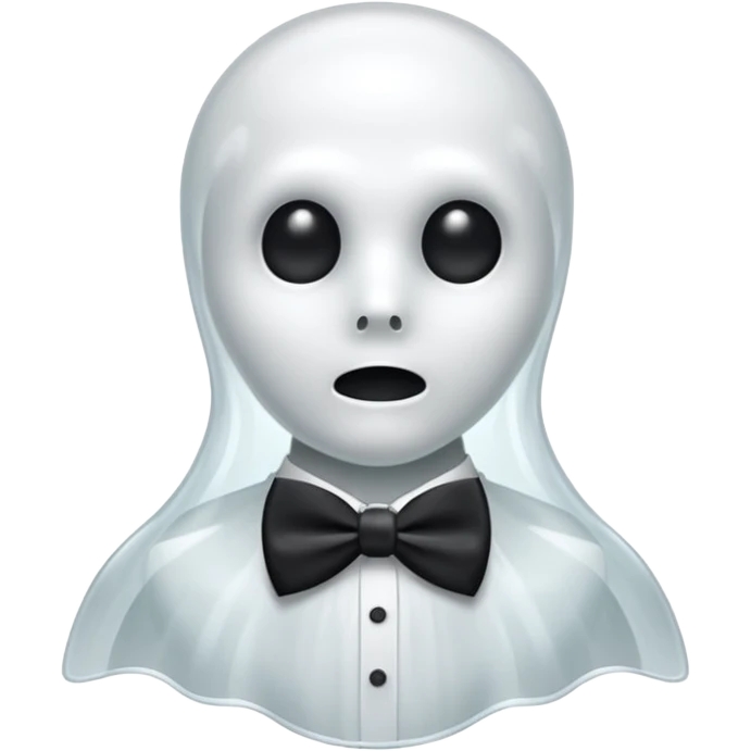 A ghost with a bowtie emoji