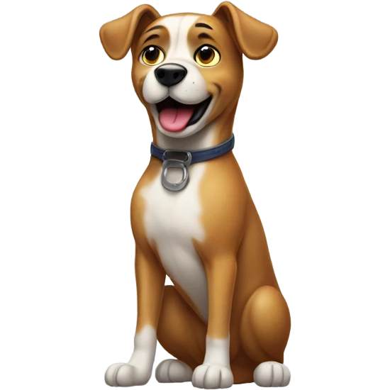 A stupid dog doing the middle finger  emoji