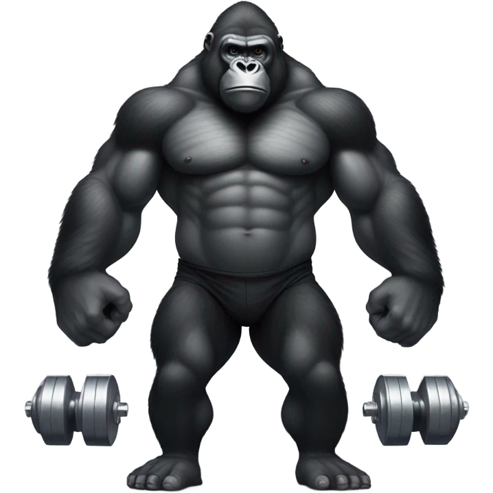 Gorilla lifting weights emoji