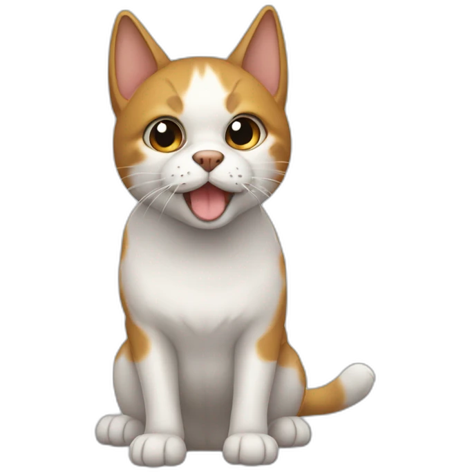 Gato montando un perro emoji