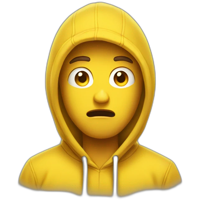 guy in a yellow hoodie is shocked emoji