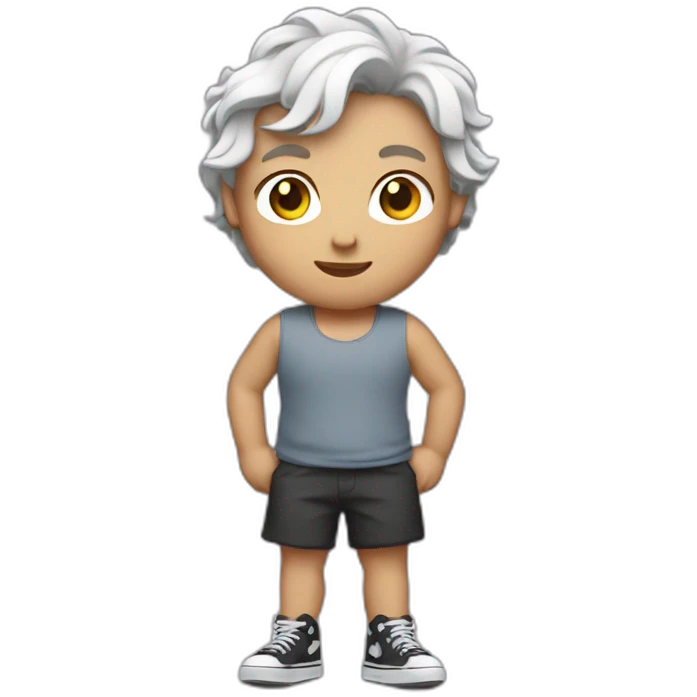 White with short wavy hair skater gut emoji