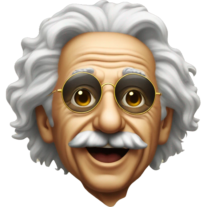 albert einstein dark sun glasses smiling emoji