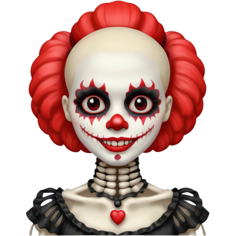skeleton woman clown with makeup emoji