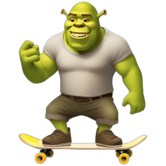 shrek on a skateboard emoji