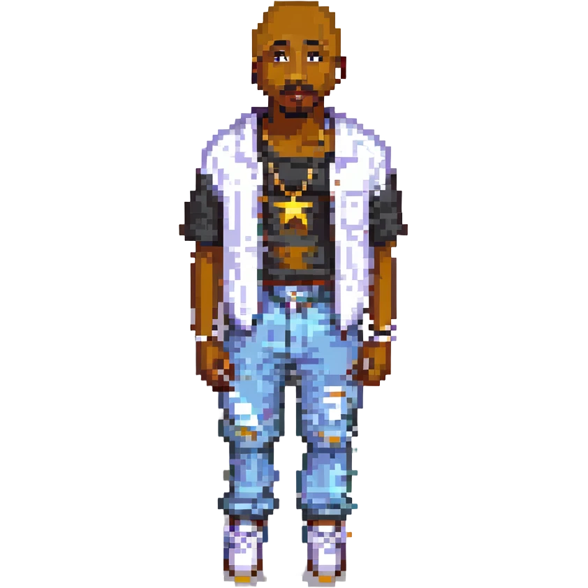 2Pac в полный рост, no background emoji