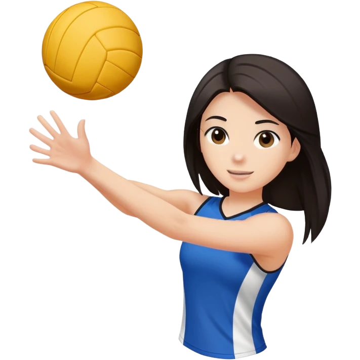 girl with straight dark hair playing volleyball emoji