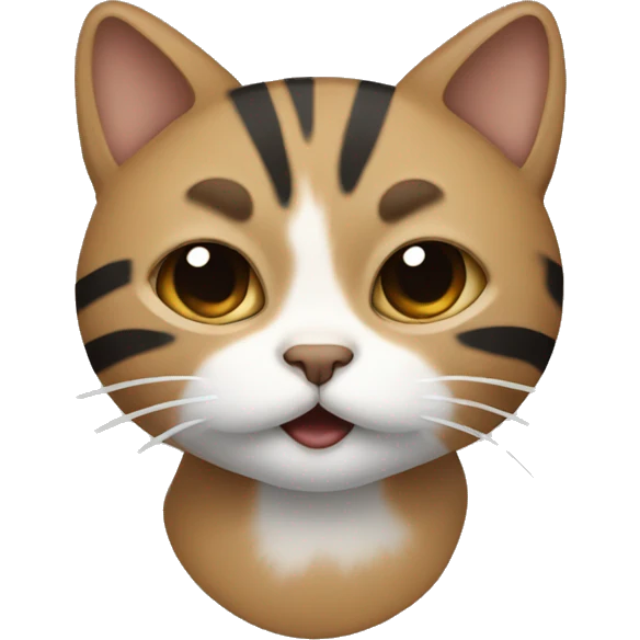 cat with split face; the left side is light brown and the right side is black emoji