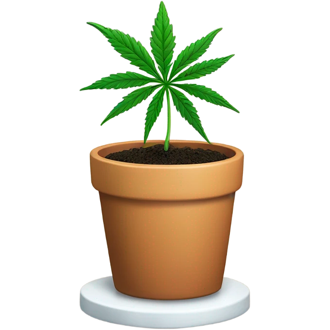 Weed in a pot emoji