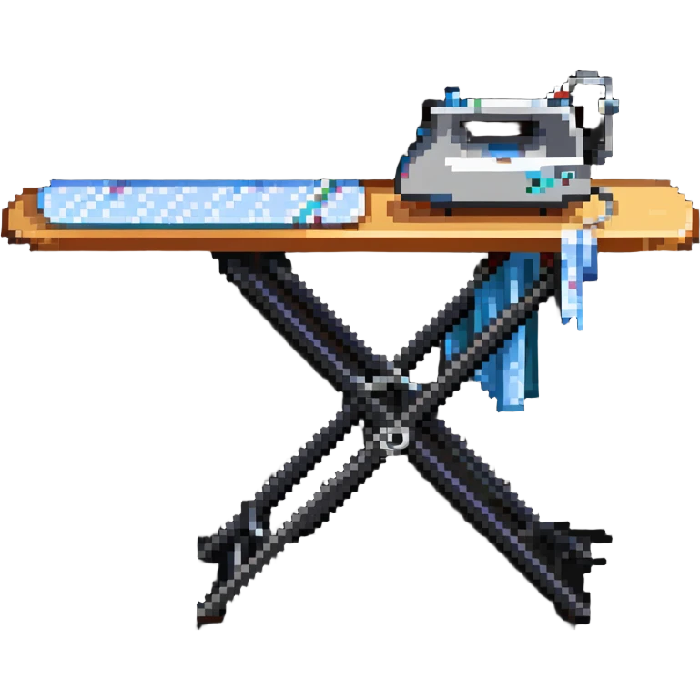 An ironing board with a clothes iron on it emoji