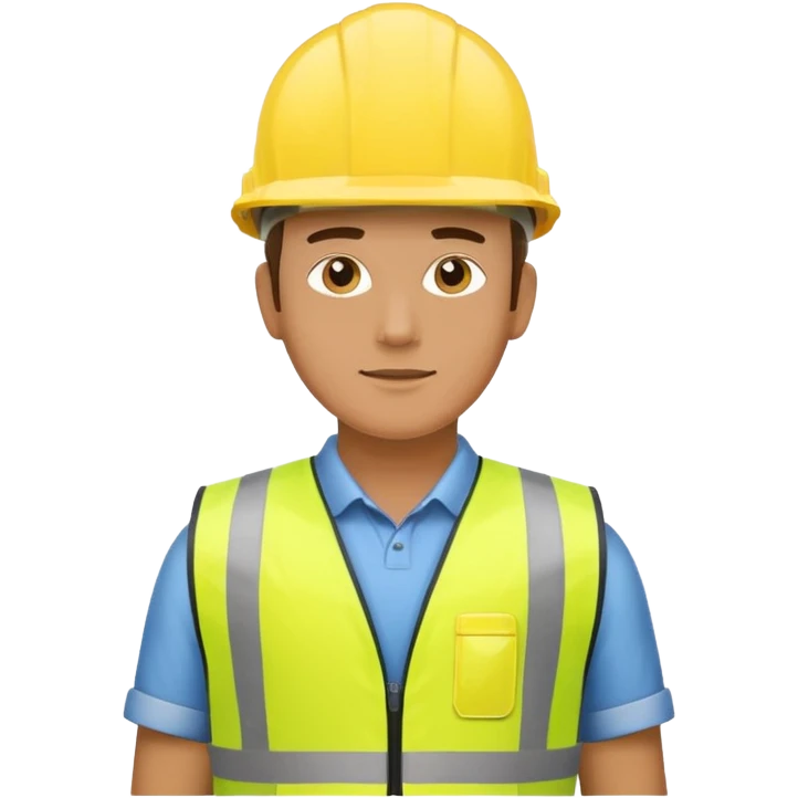Guy with yellow reflective vest and white protection helmet emoji