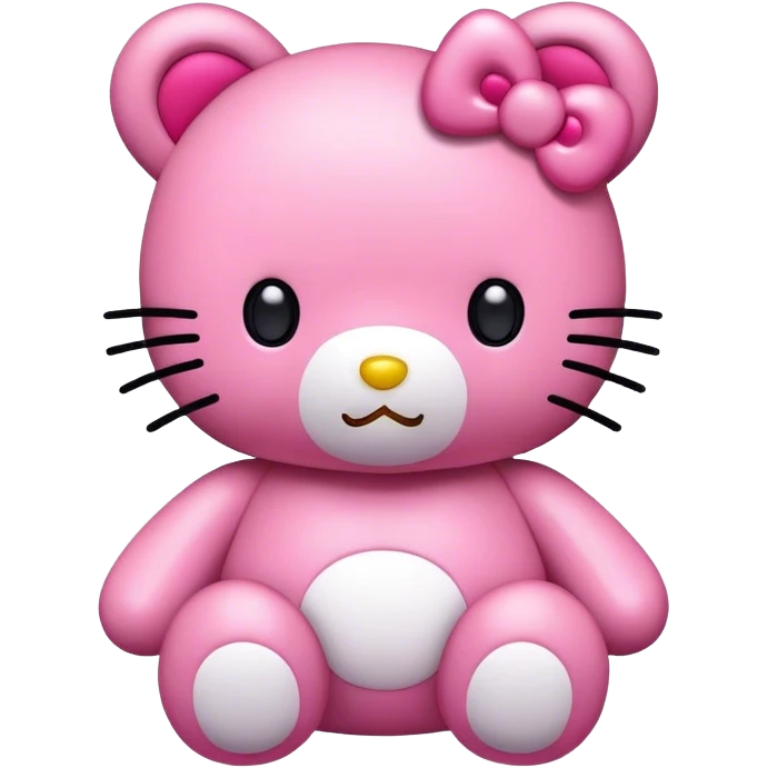 pink kawaii plush hello kitty bear emoji
