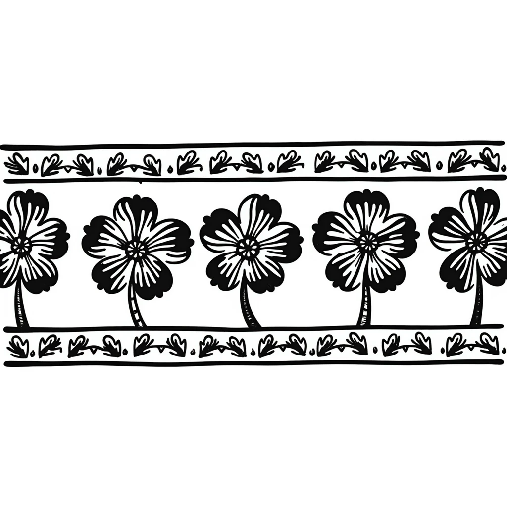 Traditional Indian border pattern with flowers emoji