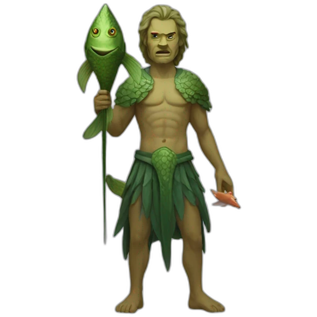 God Dagon, a man with a fish head and a human body emoji