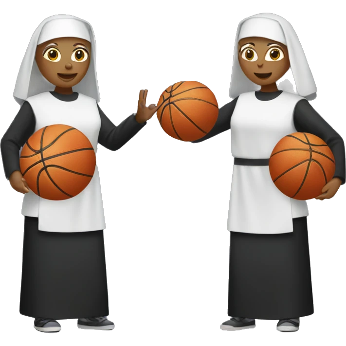 Two nuns playing basketball emoji