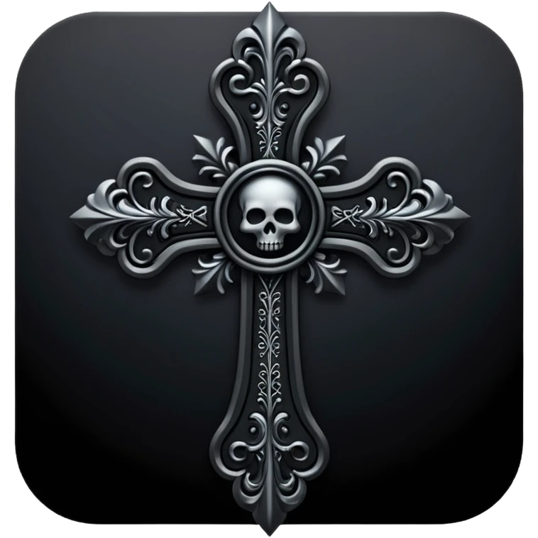 black goth cross emoji