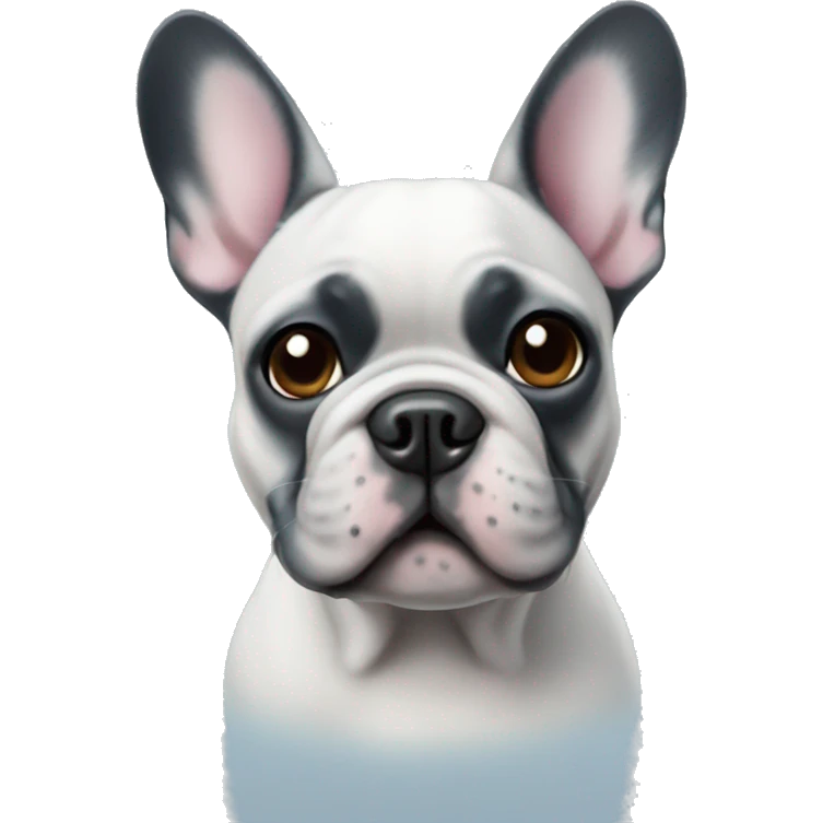 French bulldog blue emoji