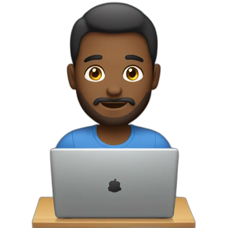 a man buying laptop emoji