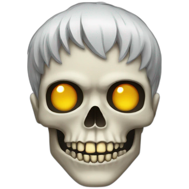 Skull with hair akira body emoji