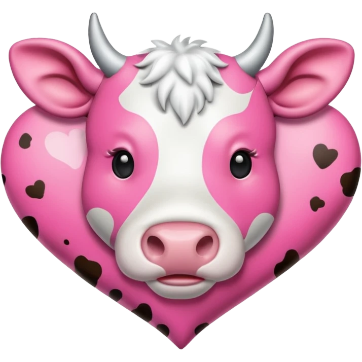 Pink cow print heart emoji