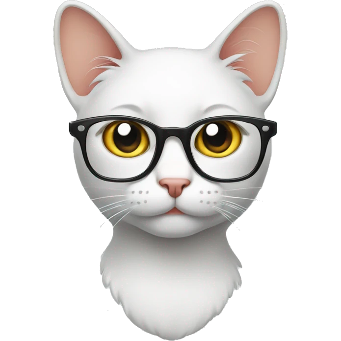 smart cat with glass emoji