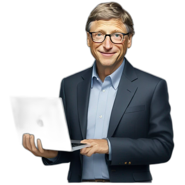 Bill gates holding laptop emoji