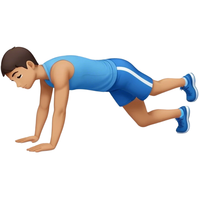 blue shorts doing plank exercise emoji