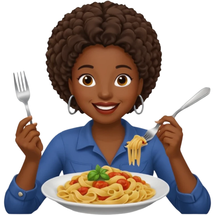 the black woman who eats pasta emoji