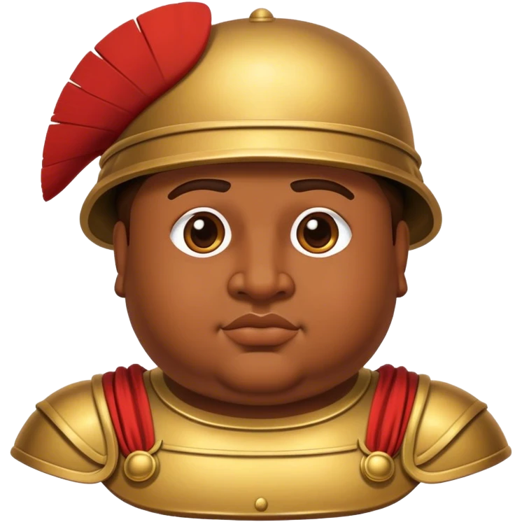 Cinematic Realistic Botero Bronze Roman fat Soldier Emoji. emoji