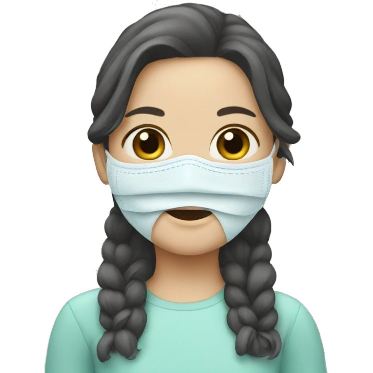 Girl with face mask emoji