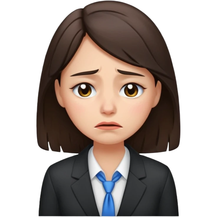 sad brunette girl in buisiness outfit crying emoji emoji