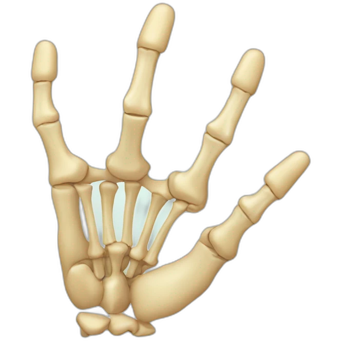 hand right bones anatomy five fingers emoji