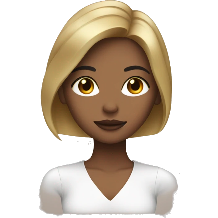 Girl with glossy lips and blonde brunette hair  emoji