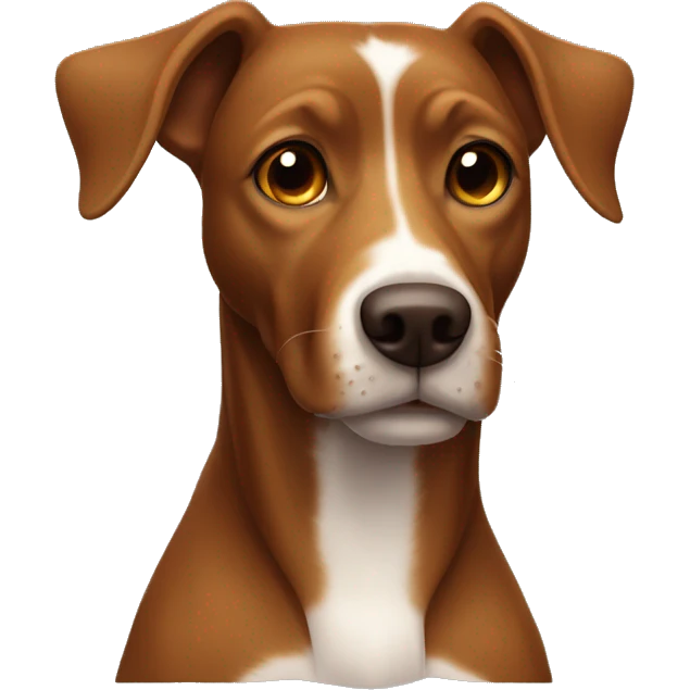 brown magia viszla brown dog with a small white dot on the chest  emoji