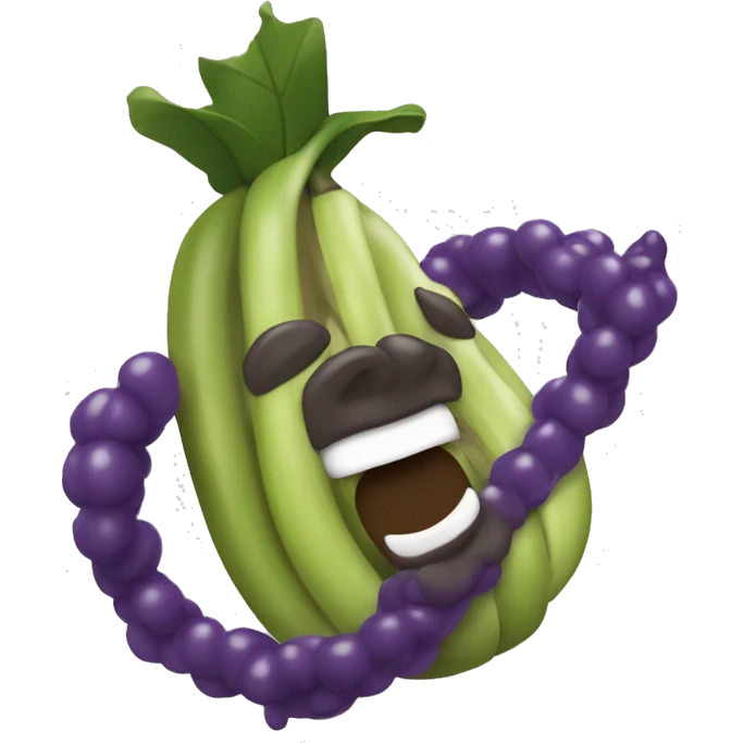 tubarão segurando uma uva emoji
