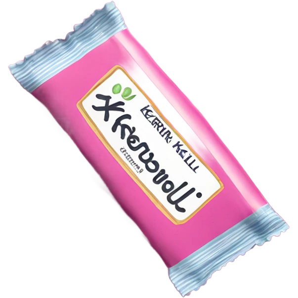 pink candy bar with the inscription kerlli emoji