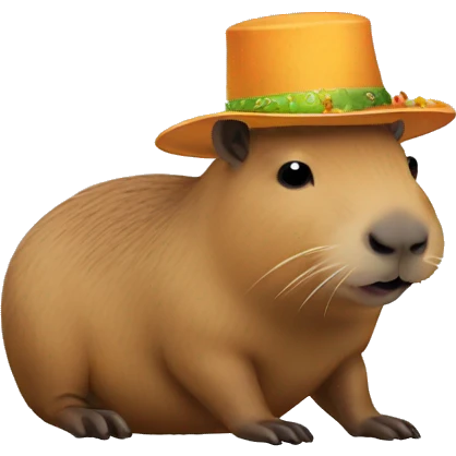 Capybara in funny hat emoji