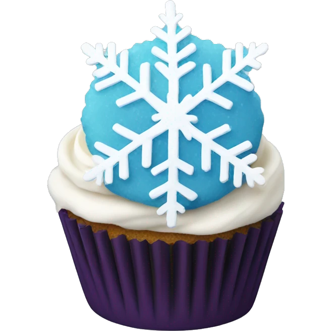 Snowflake cupcake emoji