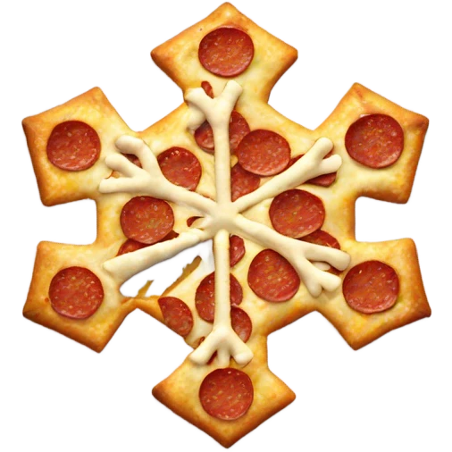 Snowflake eating a pizza  emoji