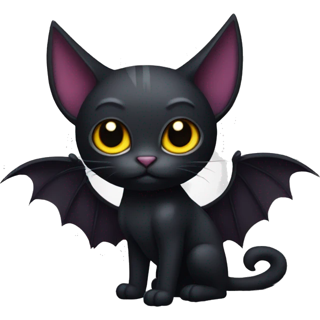 Black-Vampire-Batty-Cat-Fakémon-Cat With Bat-wings as ears  emoji
