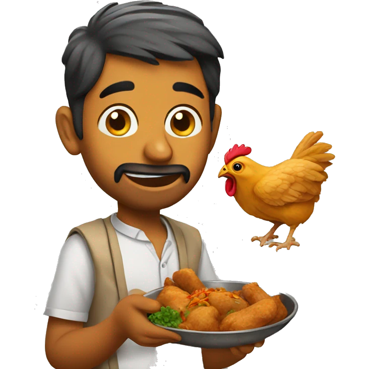 Marwari eating chicken  emoji