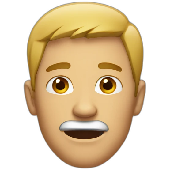 Man with sideways jaw emoji