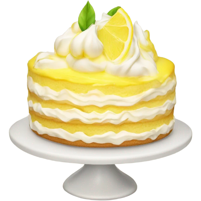 Lemon meringue cake without drip emoji