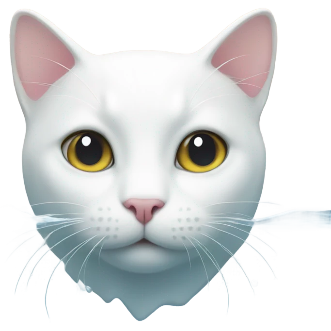 White Cat Swimming emoji
