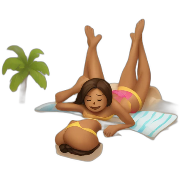 sunbathing girl from FKK emoji