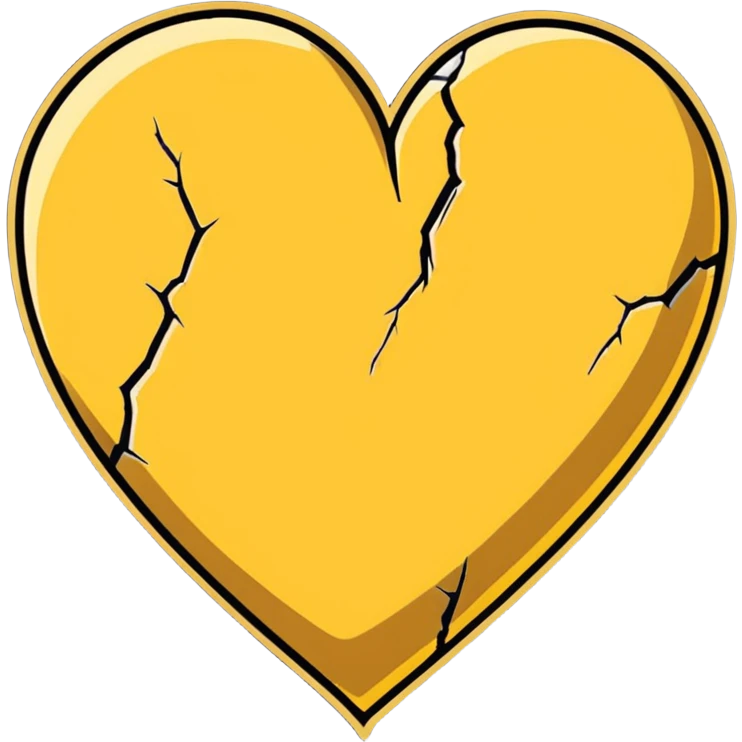 kintsugi heart cartoon sticker emoji