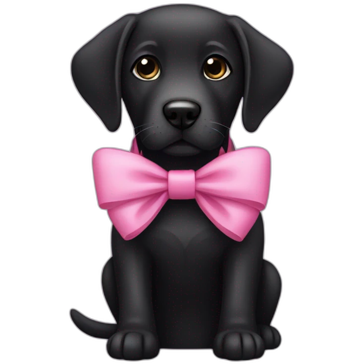 black labrador with pink bow  emoji