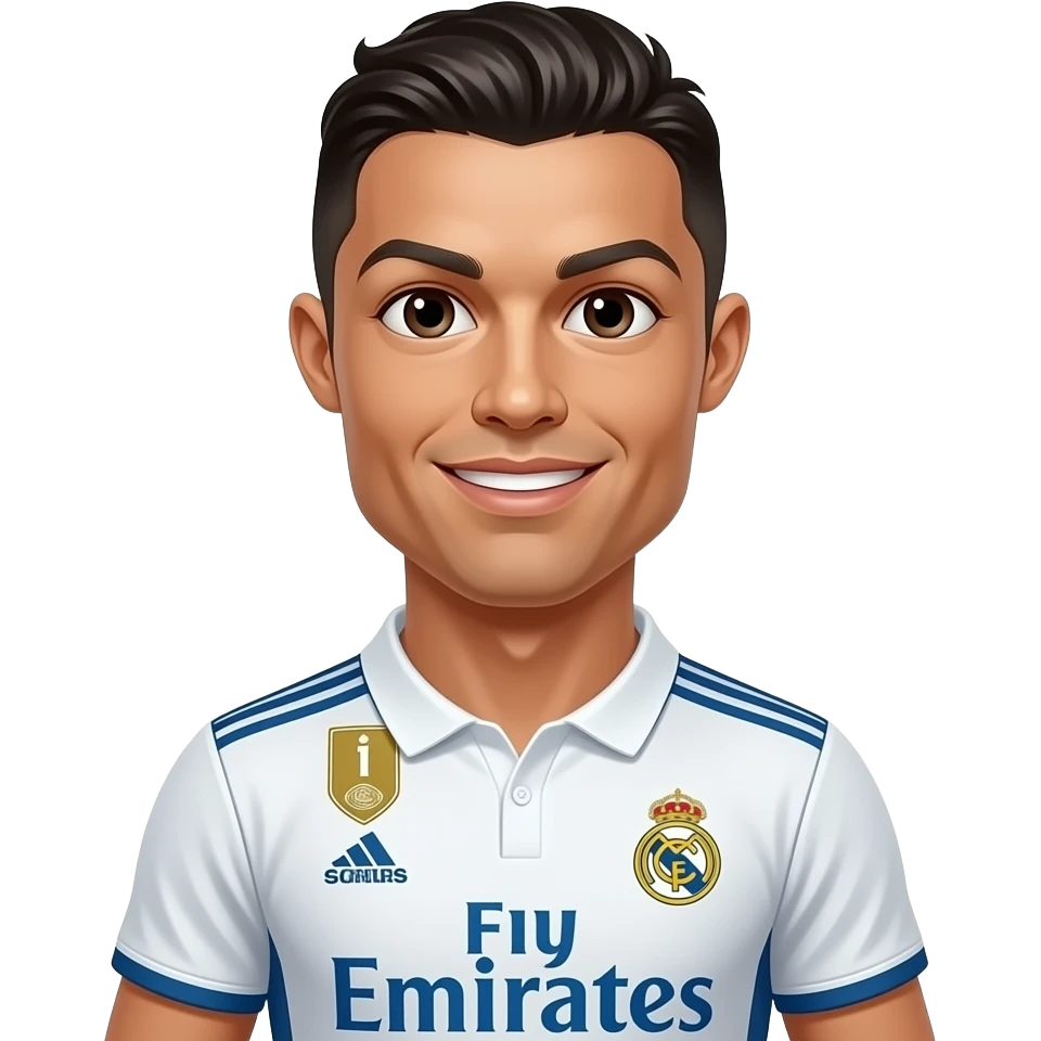 Cristiano Ronaldo with real madrid jersey emoji