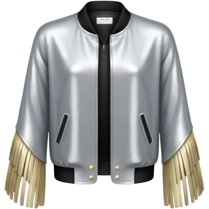 Glittery silver fringe jacket emoji